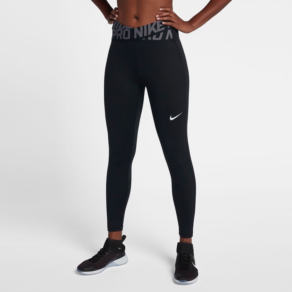 Nike Pro Black Crossover Band Leggings - Picture 3 of 7